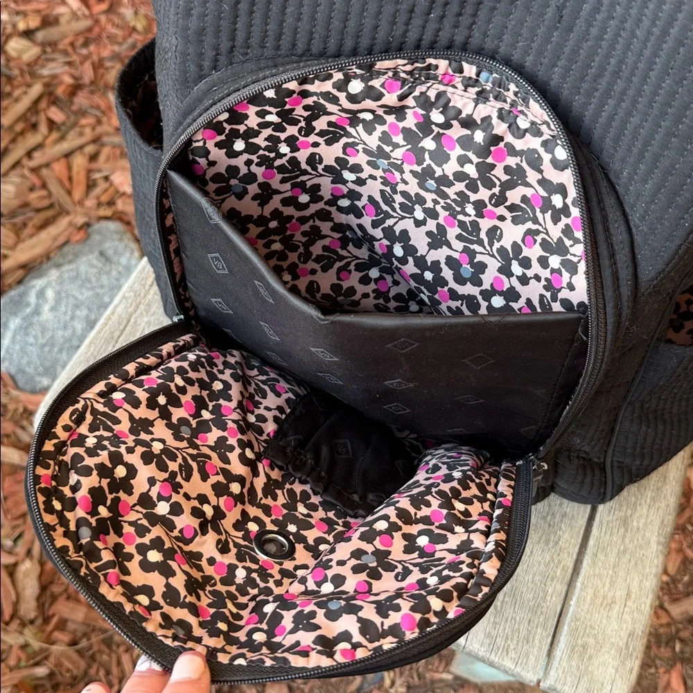 Vera Bradley Black Quilted Campus Backpack~pls read!